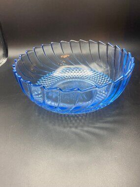 Indiana Glass Light Blue Christmas Bowl